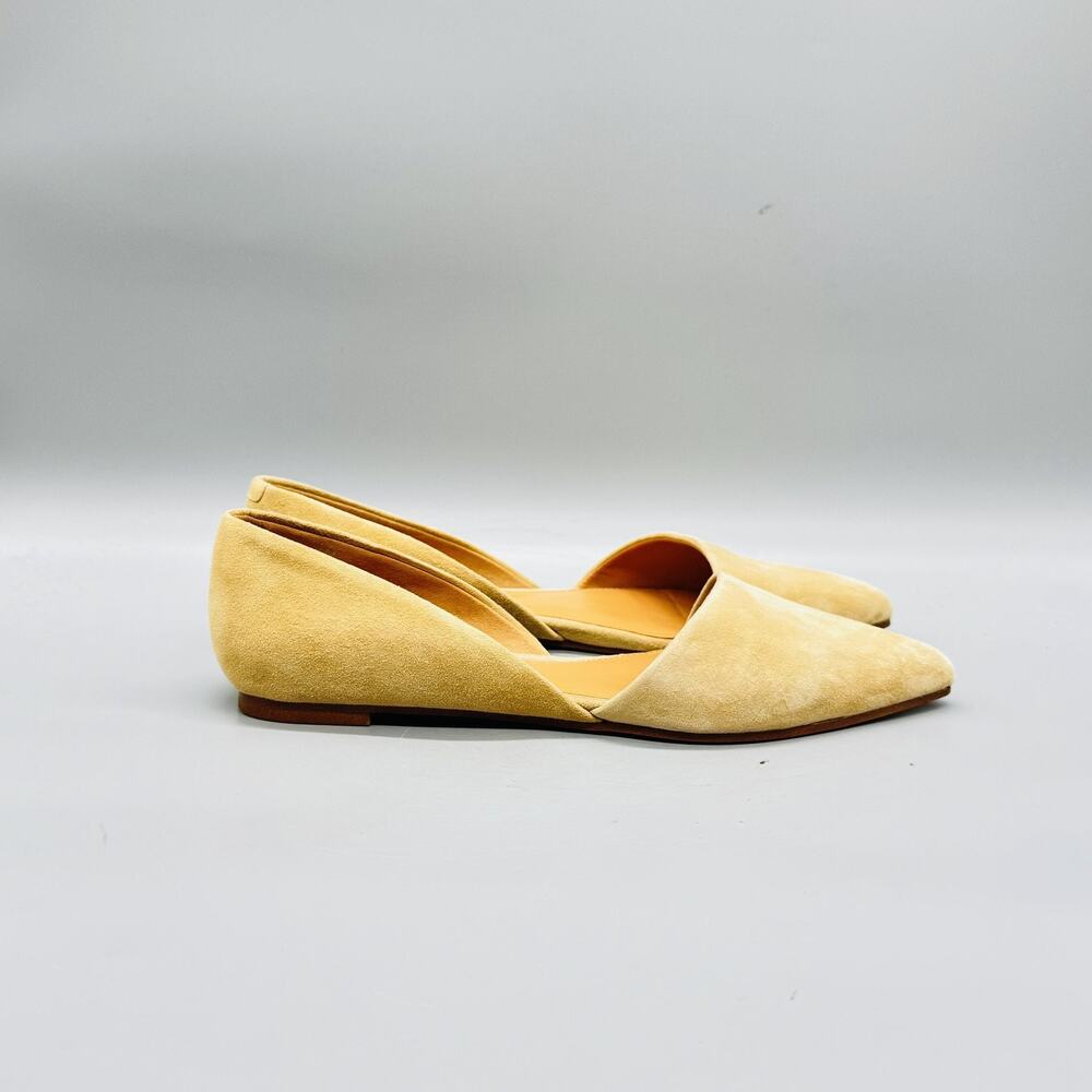 J Crew Shoes Womens 8.5 Beige Suede D'Orsay Flats Pointed Toe Slip On Casual